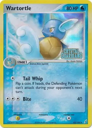 EX Crystal Guardians Wartortle #43/100 reverse holo